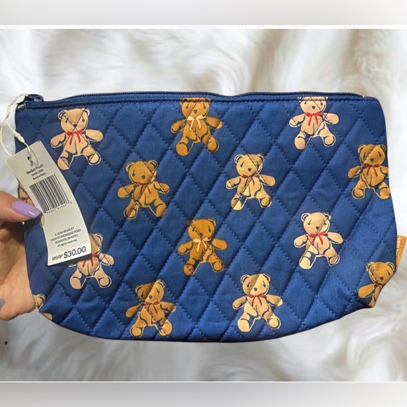 Vera Bradley Medium Quilted Teddy Bear Print Pouch - Picture 2 of 3